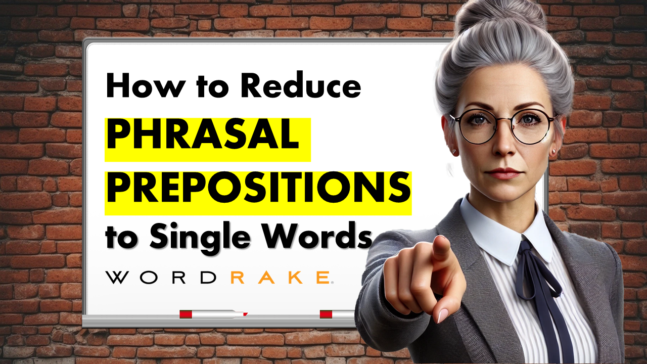 How to Reduce Phrasal Prepositions to Single Words