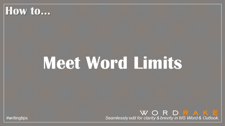 WRT-Meet Word Limits